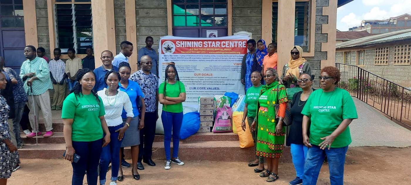 The Shining Star Centre team delivering food and essential supplies to community members in Kenya